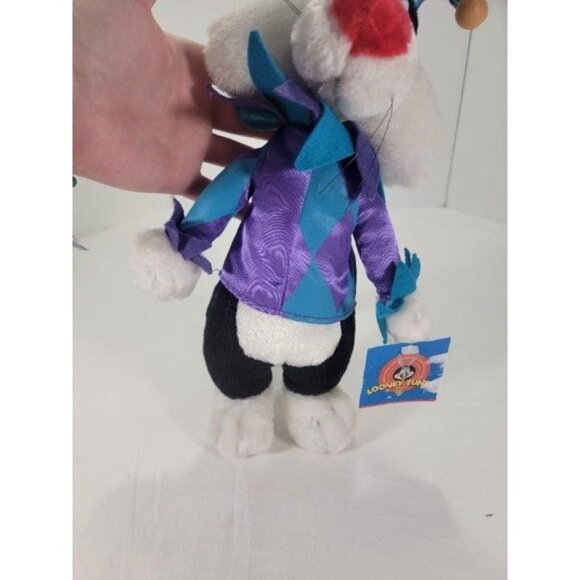 Warner Bros. 1997 Sylvester the Cat Jester 10" Looney Tunes Stuffed‎ Plush - Picture 3 of 9